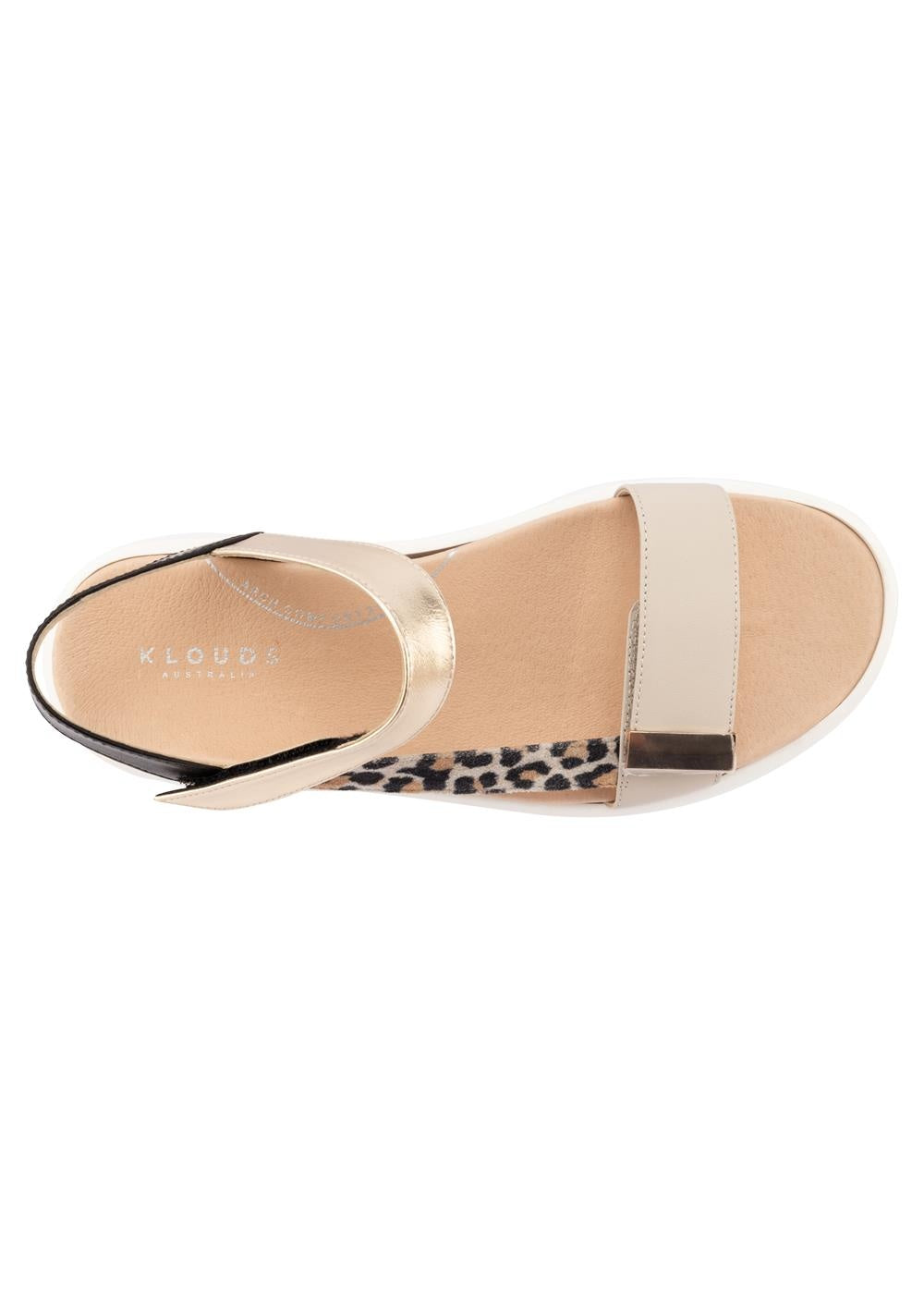 Klouds Ivory XW Metallic Leopard Combo Sandal