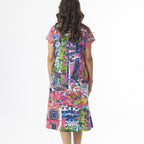 Orientique Cotton Shift Flair Crew Dress