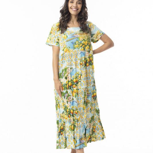 Orientique Amalfi Dress Layers Square Neckline