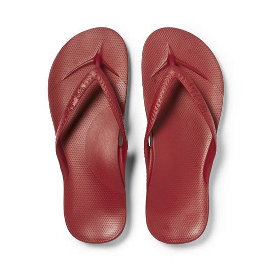 Archies Arch Support Thongs Sangria Red