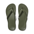 The Happy Shoe Shop Archies khaki arch support thongs with a textured footbed and ergonomic design