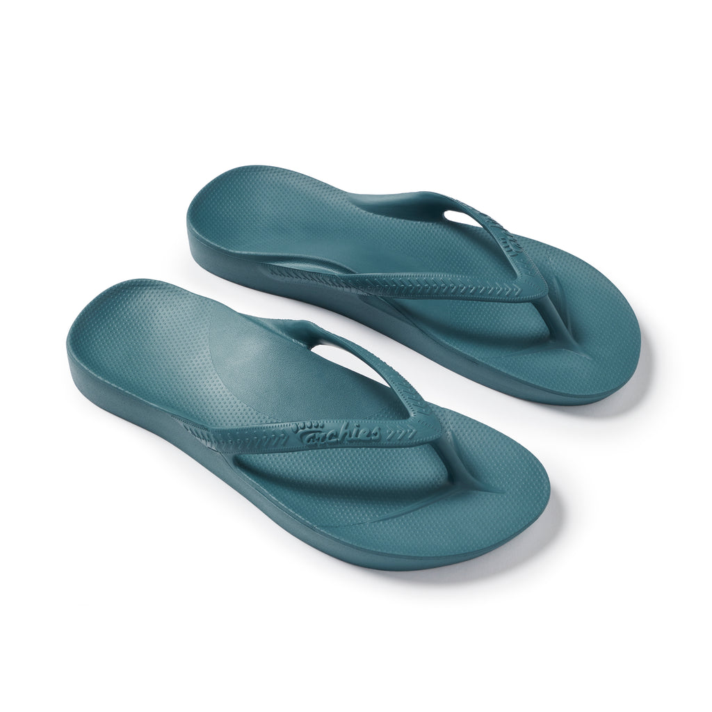 Archies Arch Support Thongs Teal