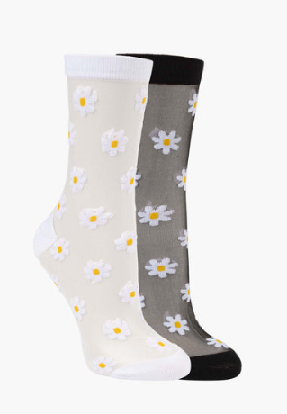 Bamboozld 2pk daisy sheer quarters