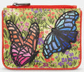 Yoshi Beautiful Butterflies Zip Top Leather Purse