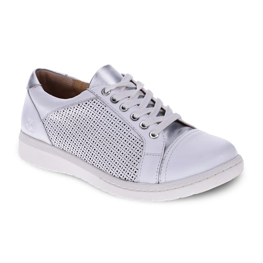 Mia Vita Belinda Laser Cut Sneaker White