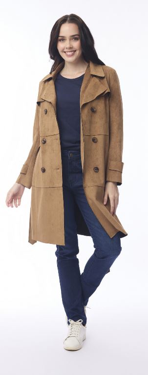 Orientique Solid Trench Coat Belted