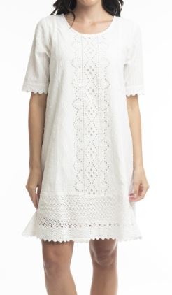 Orientique Essentials Dress Broderie White