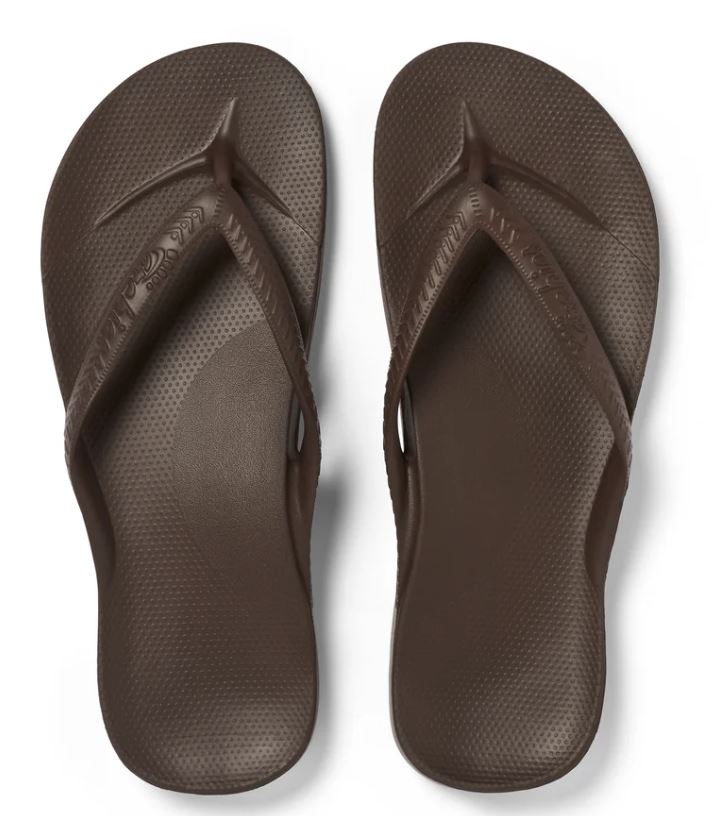 Archies Arch Support Thongs Brown