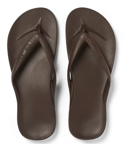 Archies Arch Support Thongs Classic Brown