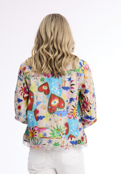Orientique Camellias Jacket Fringe