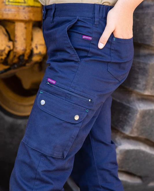 Green Hip Give Cargo Pants Navy