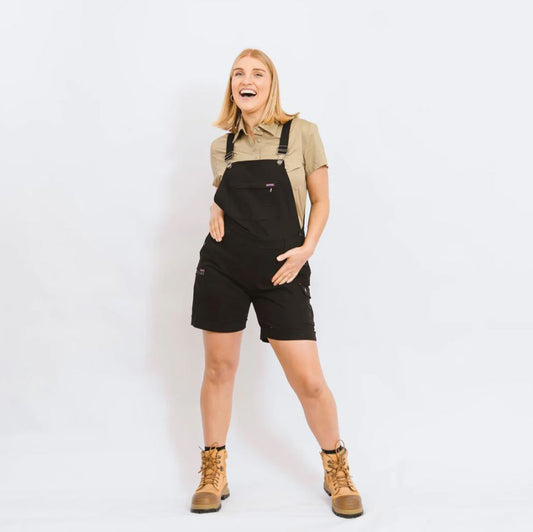 Green Hip All Women Shortalls Black