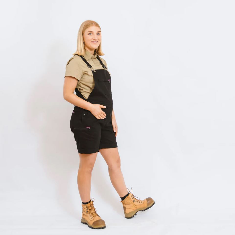 Green Hip All Women Shortalls Black