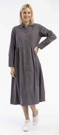 Orientique Cord Solid Dress Collar