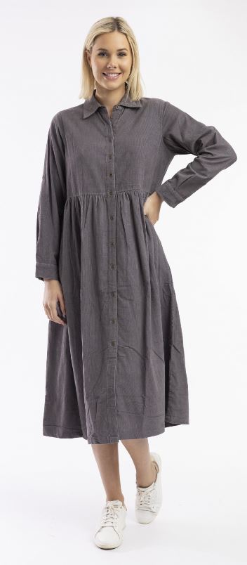 Orientique Cord Solid Dress Collar