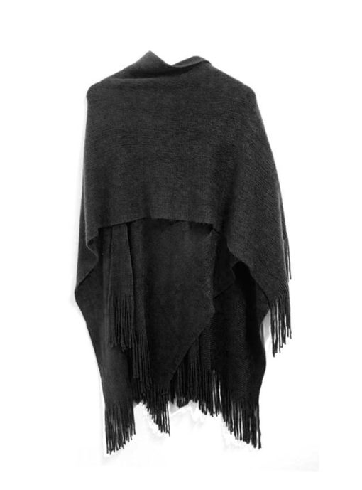 Cinnamon Fringed Wrap Black 