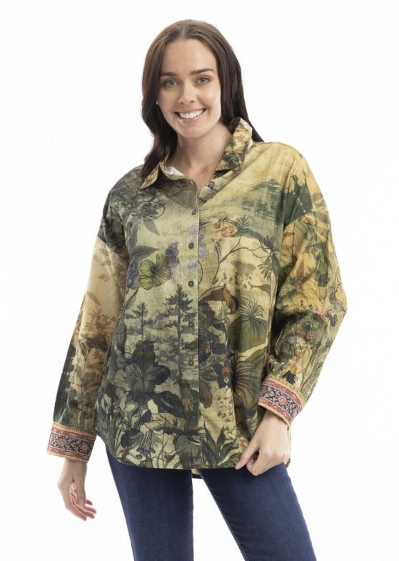 Orientique Digital Print Collared Shirt