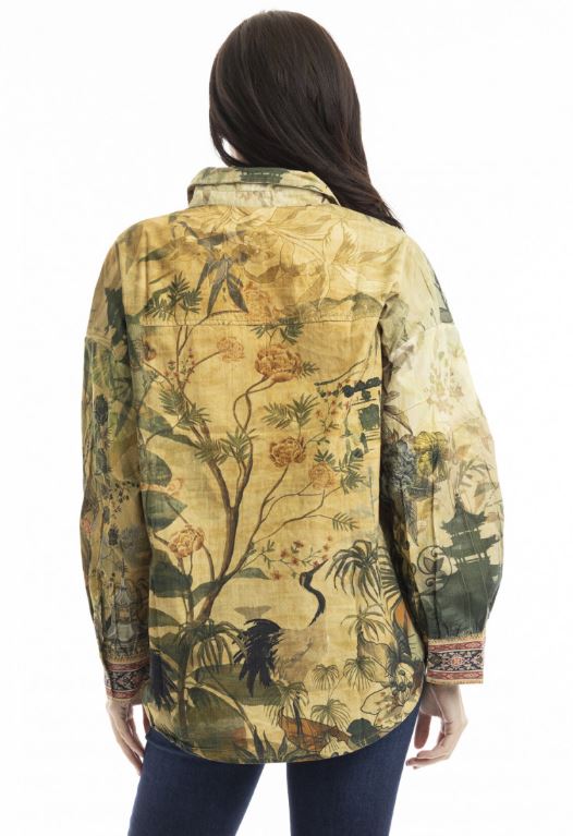 Orientique Digital Print Collared Shirt