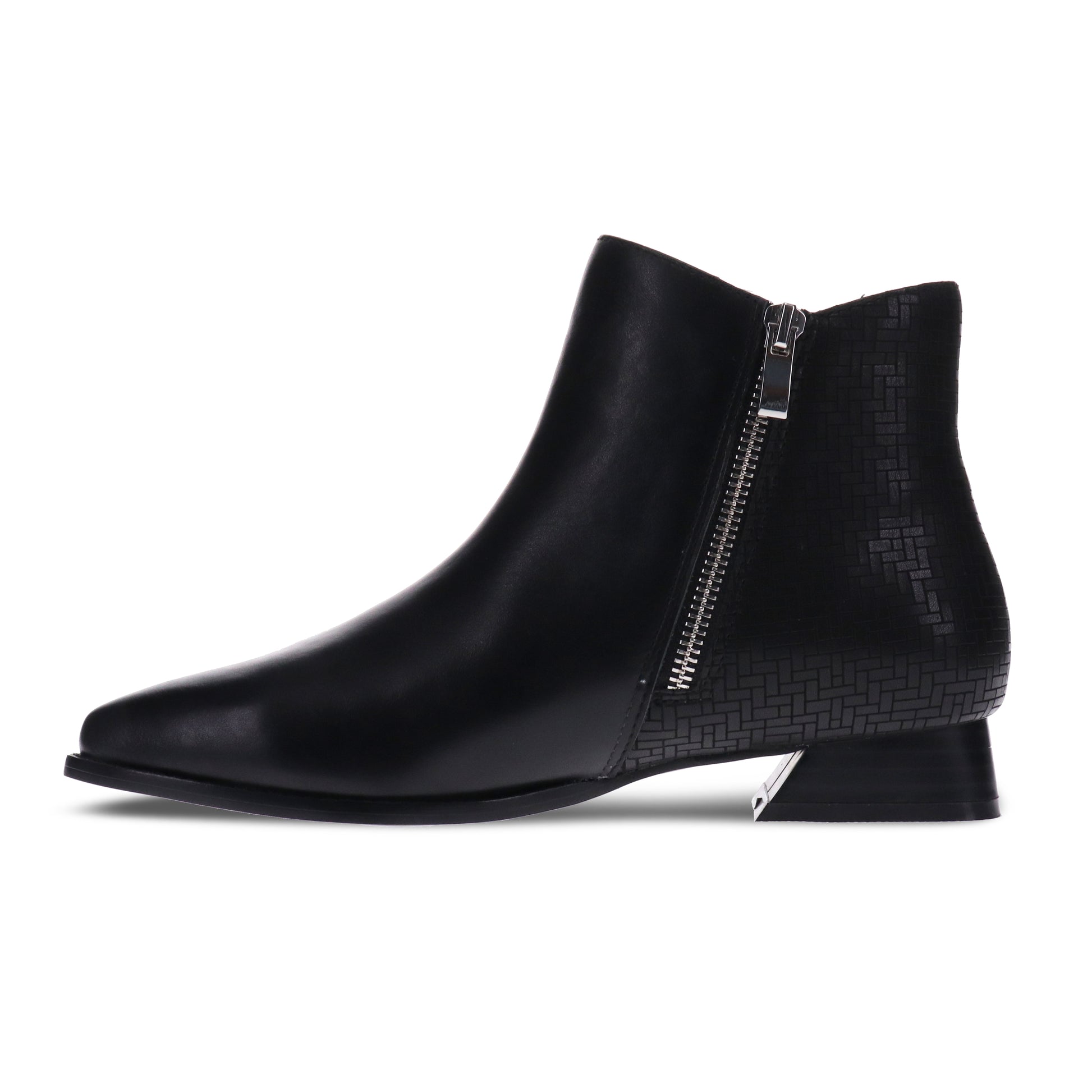 Mia Vita Felicity Zip Ankle Boot Black