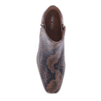 Mia Vita Felicity Zip Ankle Boot Brown Snake
