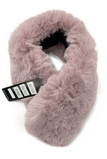 Cinnamon Faux Fur Collar Pink