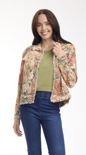 Orientique Gordes Jacket Fringe Main Print