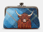 Yoshi Leather Highland Cow Aubrey Frame Purse