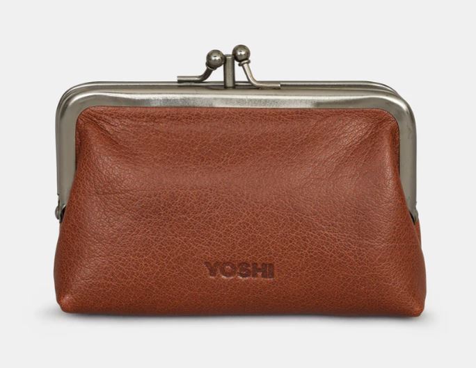 Yoshi Leather Highland Cow Aubrey Frame Purse