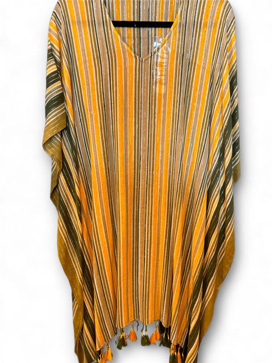 Palme Cotton Pinstripe Tassel Kaftan