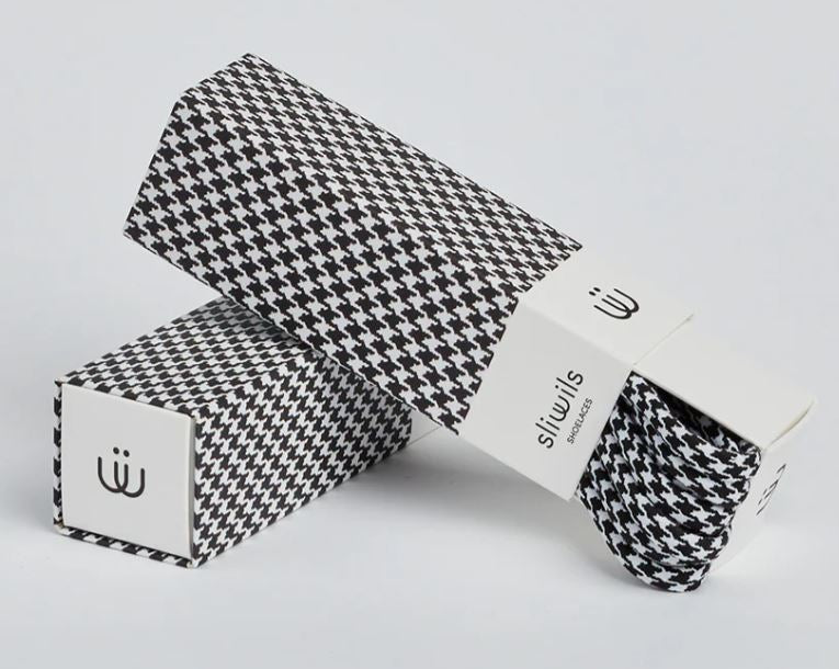 Sliwils Shoelace Jazzlequines Black and White 120cm