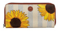 Yoshi Zip around Purse Large Sunflower Bloom Brown