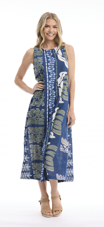 Orientique Liberte Blue Dress Midi Sleeveless
