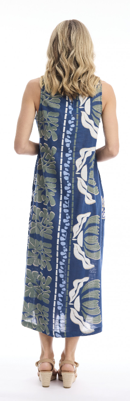 Orientique Liberte Blue Dress Midi Sleeveless