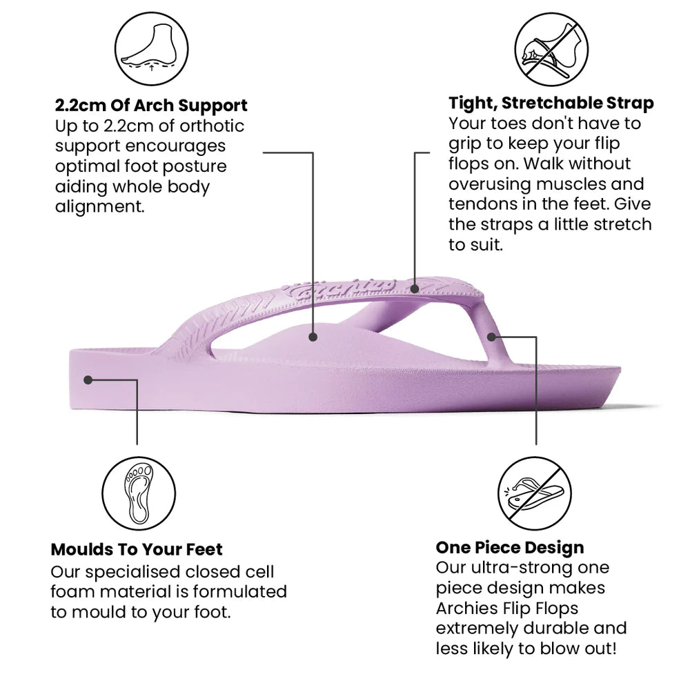 Archies Arch Support Thongs Lilac