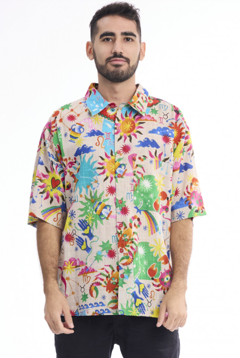 Orientique Men Shirt Short Sleeve Collar