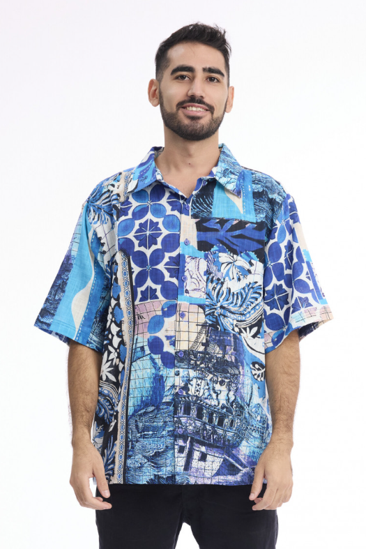 Orientique Men Shirt Short Sleeve Collar