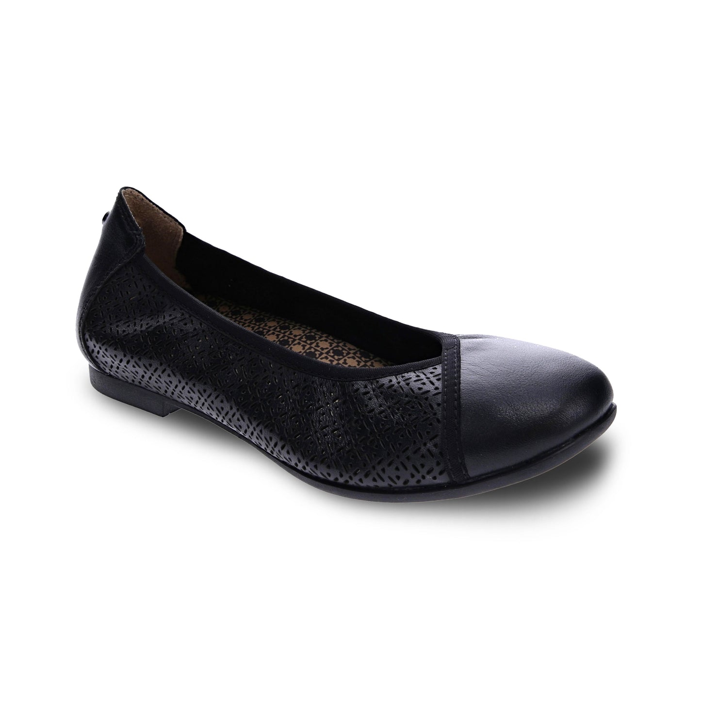 Revere Nairobi Ballet Flat - Black Laser Cut