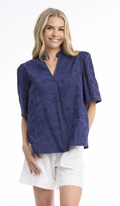 Orientique Broderie Top 3/4 Sleeve