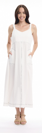 Orientique Linen Blend Dress Strappy