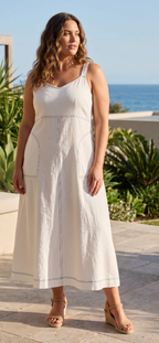 Orientique Linen Blend Dress Strappy