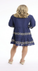 Orientique Solid Embroidery Dress Layer Collar