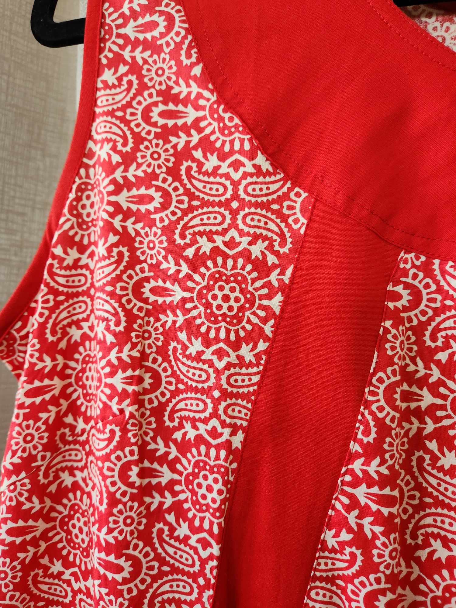 Rasaleela Round Neck Panel Dress Red