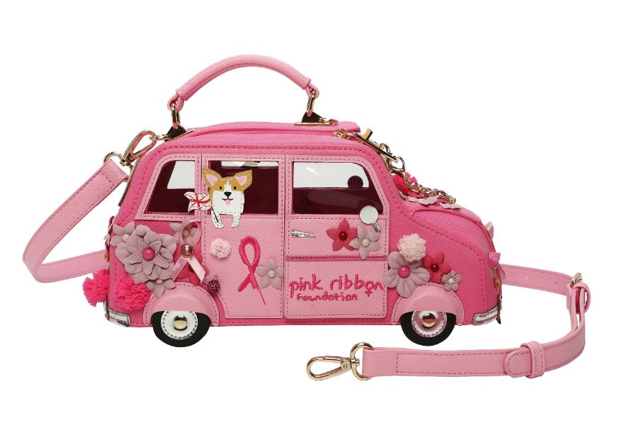 Vendula London - London Cats and Corgis Floral Pink Taxi - Pink Ribbon Foundation