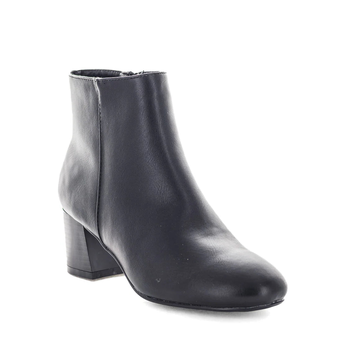 Black ankle boot on a white background