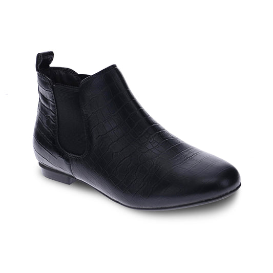 Mia Vita Sally Chelsea Boot Black Croc