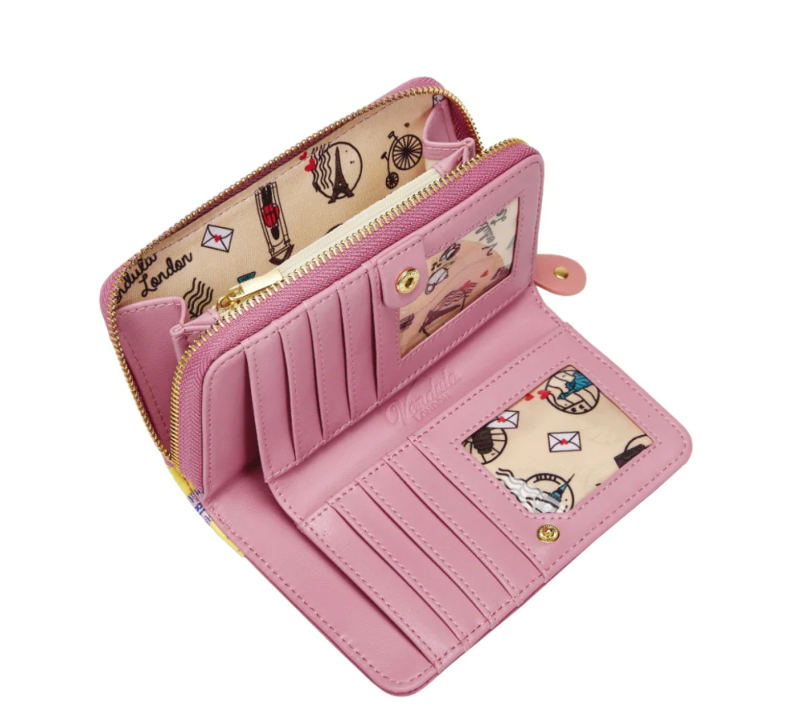 Vendula London Vendula Sewing Shop Medium Ziparound Wallet - Raspberry Edition