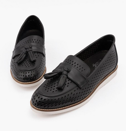 Silver Lining North Punched Loafer Black 