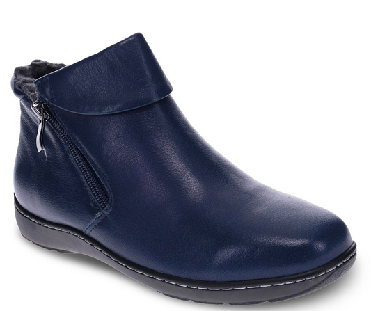 Scholl Wellness Double Zip Boot - Navy