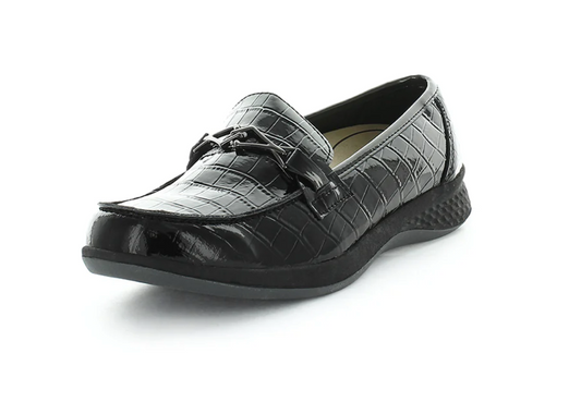 Just Bee Caspar Black Patent Loafer