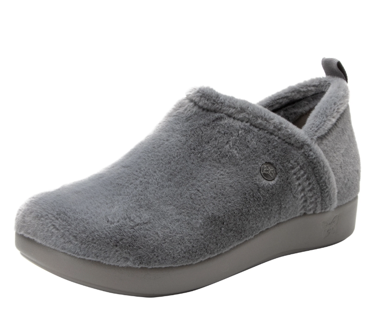 Alegria Cozee Bootie Fuzzy Grey 